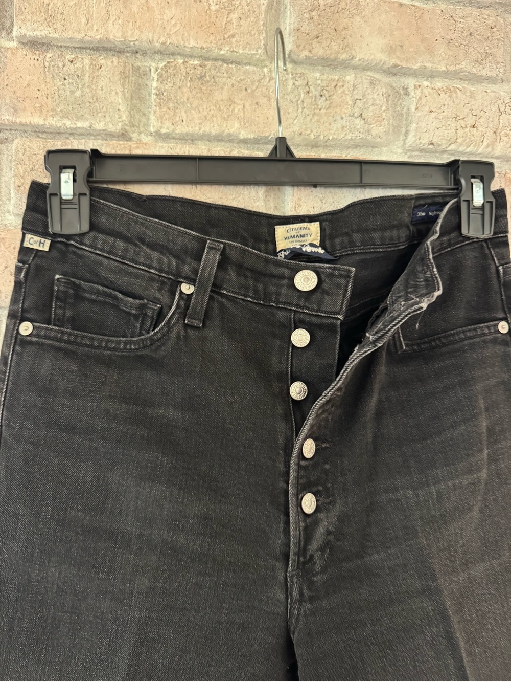 Citizens of Humanity in Washed black, Olivia high rise slim ankle sz 30